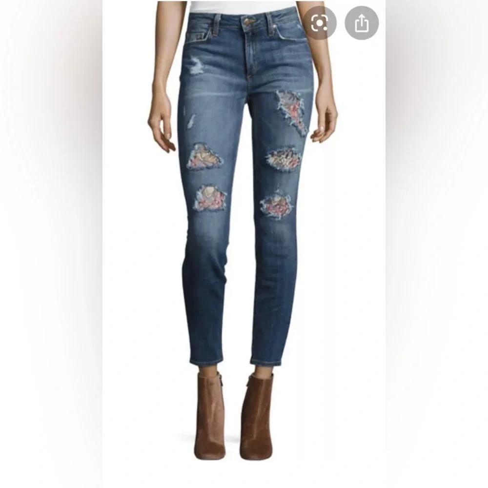 Joe's Jeans The Icon Ankle Jeans Delana Embroidered Patchwork Slim Blue Size W29